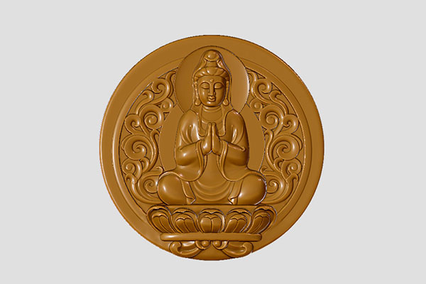 【坐蓮觀音】玉石雕刻機(jī)平面浮雕圖紙YD-GY10022