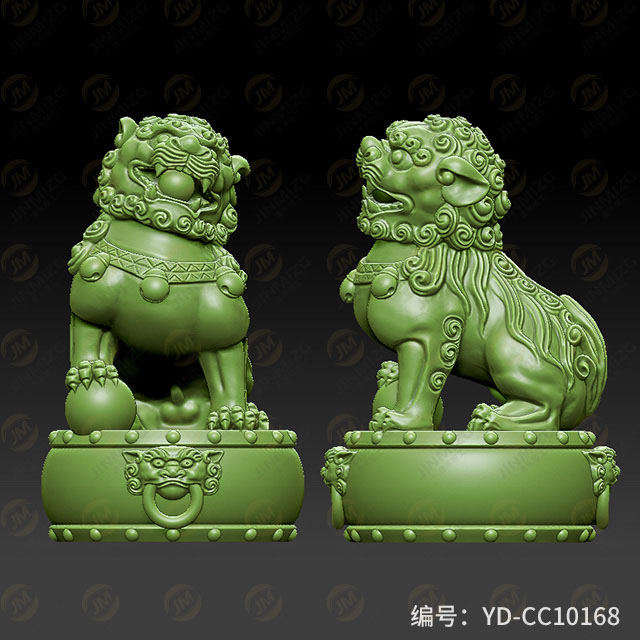 【獅子02雄】玉雕機(jī)平面浮雕圖紙YD-CC10168